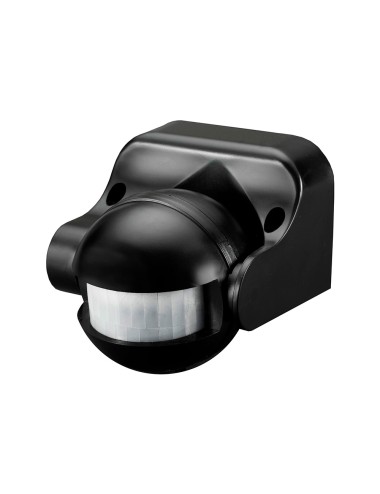 Sensor de movimiento con regulador noche/dia orientable 180° ip44 negro