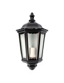 Aplique exterior milan de aluminio y cristal e27 100 w sin bombilla, color negro, luz hacia arriba