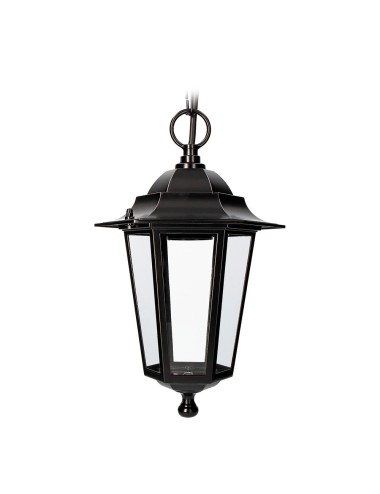 Aplique exterior zurich de aluminio y cristal e27 60 w sin bombilla, color negro, para techo