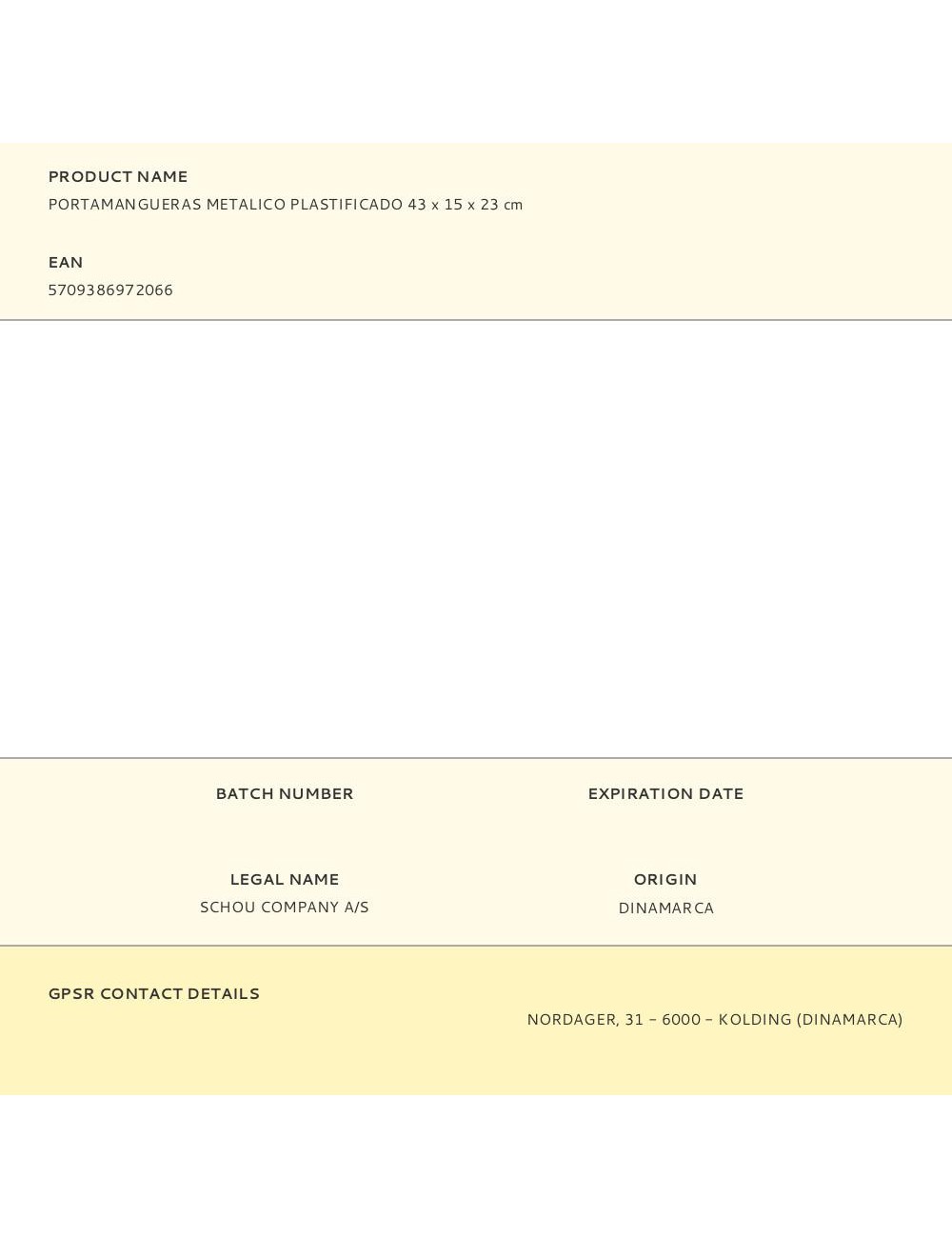 Portamangueras metalico plastificado 43 x 15 x 23 cm