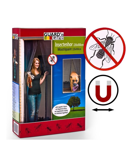 Mosquitera magnética negra 100 x 220 cm, 2 piezas 50 x 220 cm