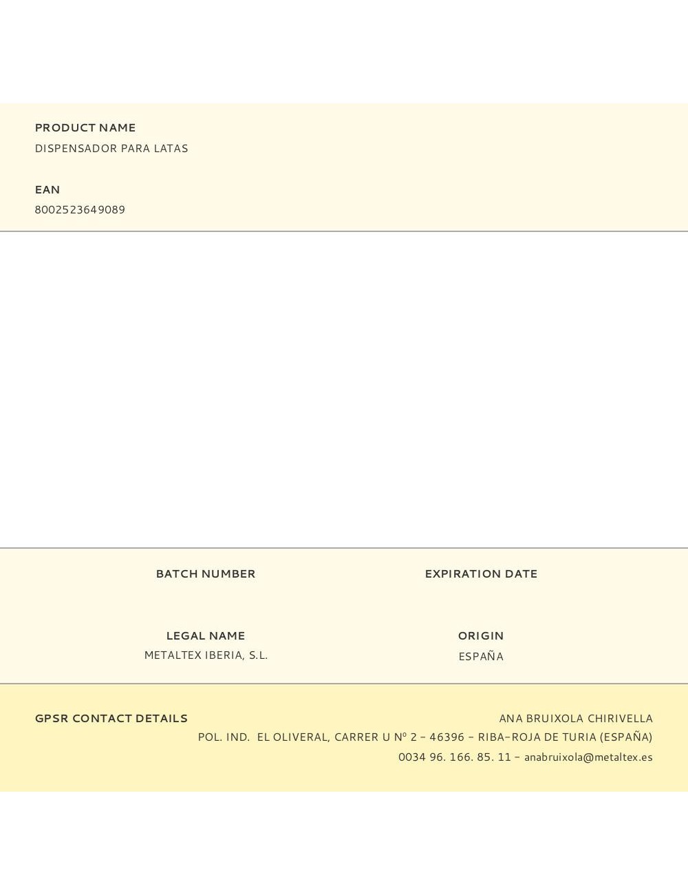 Dispensador para latas