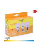 Kit 3 bombillas esfericas led e27 5 w 400 lm 3200 k luz calida ø4,5 x 8 cm