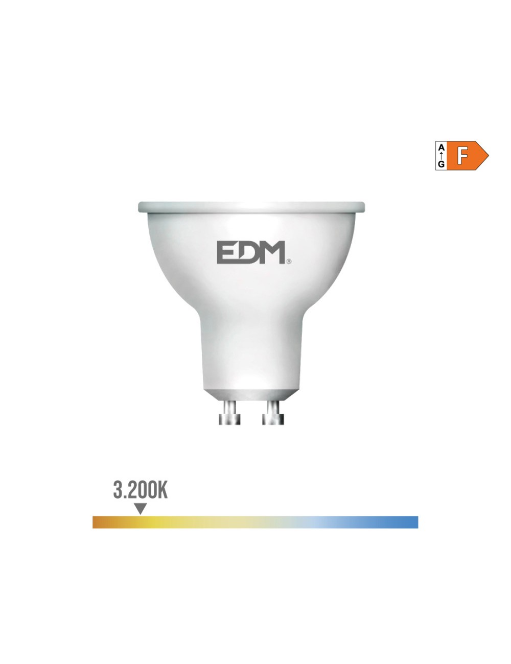 Bombilla dicroica led gu10 5 w 450 lm 3200 k luz calida ø5 x 5,5 cm