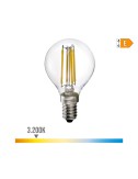 Bombilla esferica con filamento de led e14 4 w 500 lm 3200 k luz calida ø4,5 x 7,8 cm