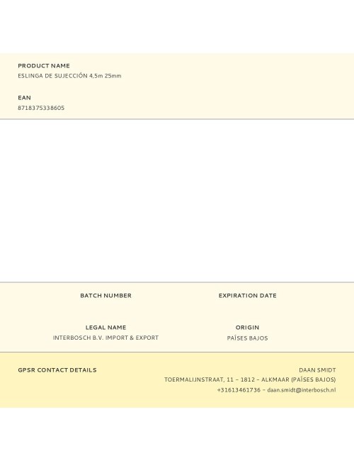 Eslinga de sujección 4,5m 25mm