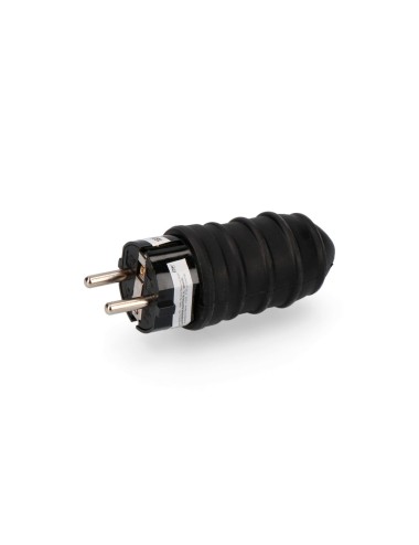 Clavija de goma 16a 250v t/tl tipo f 4,8mm ip44 negra (envasada)
