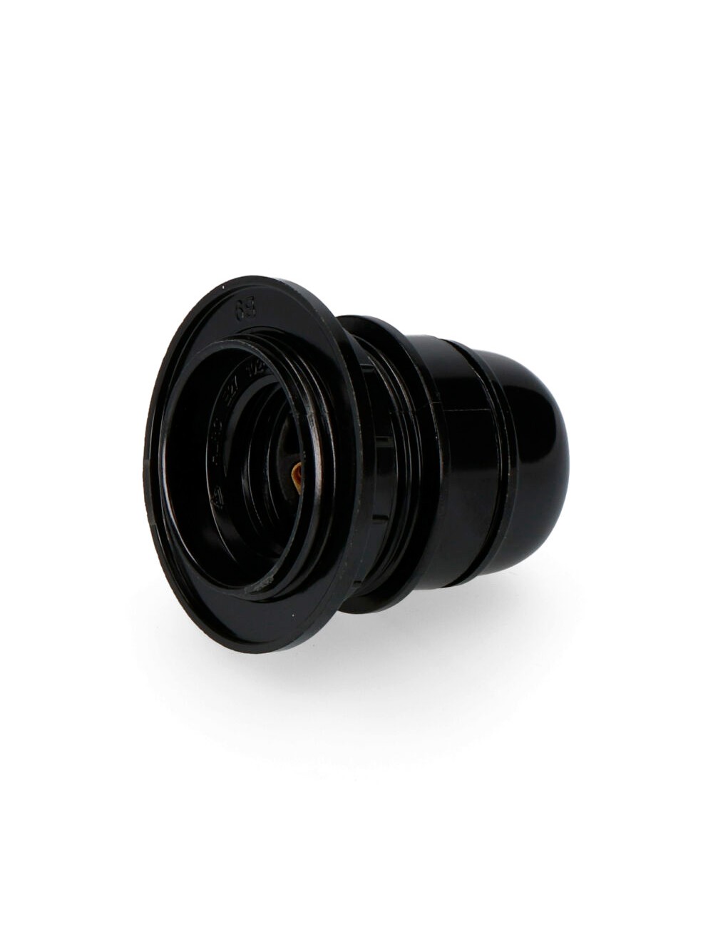 Portalámparas semiroscado + arandela e-27 negro (envasado)