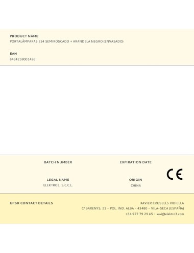 Portalámparas e14 semiroscado + arandela negro (envasado)