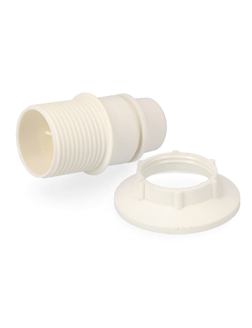 Portalámparas e-14 semiroscado + arandela blanco (envasado)