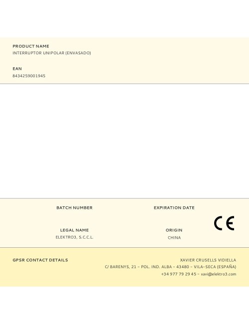 Interruptor unipolar (envasado)