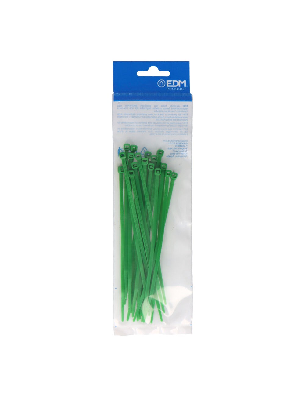 Bridas verdes 3,5 x 150 mm nylon alta calidad (bolsa 25 unid.)