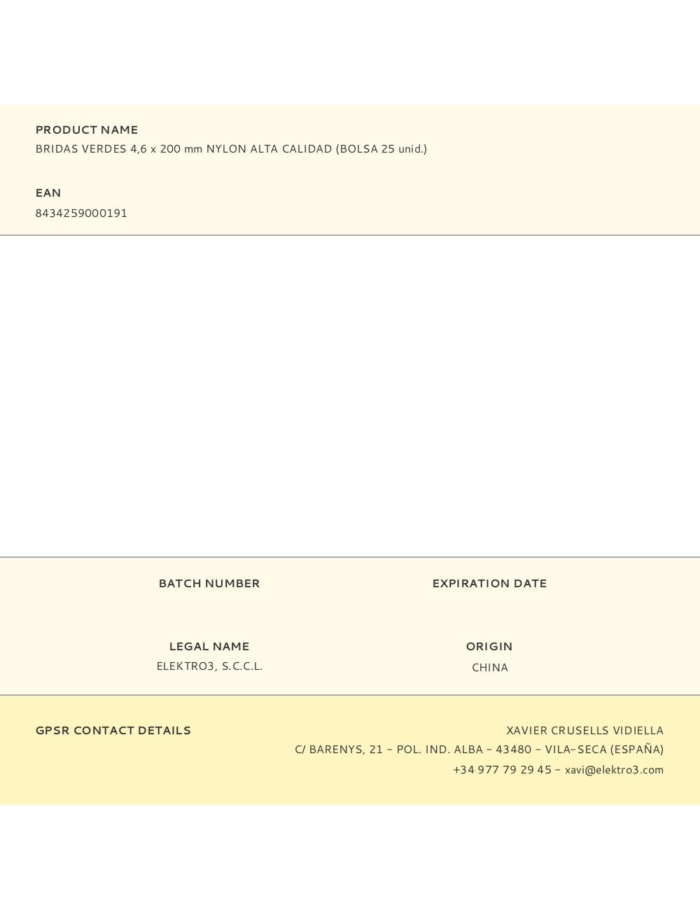 Bridas verdes 4,6 x 200 mm nylon alta calidad (bolsa 25 unid.)