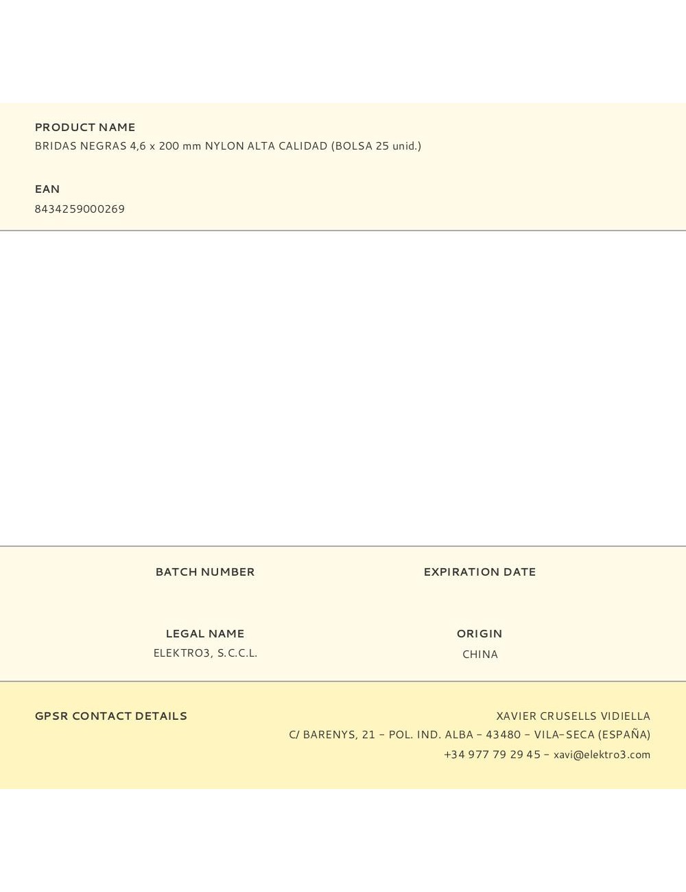 Bridas negras 4,6 x 200 mm nylon alta calidad (bolsa 25 unid.)