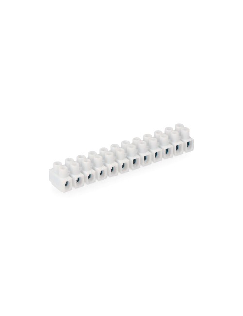 Regleta de conexion de 2.5 mm a 4 mm , 12 conectores, homologada, blanca (envasada)