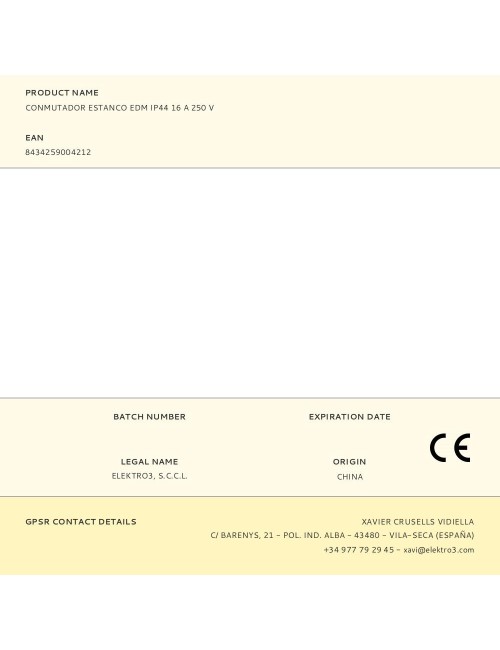 Conmutador estanco edm ip44 16 a 250 v