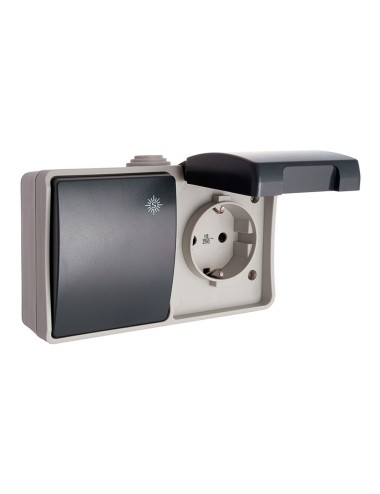 Conmutador + base t/tl 16 a 250 v ip44