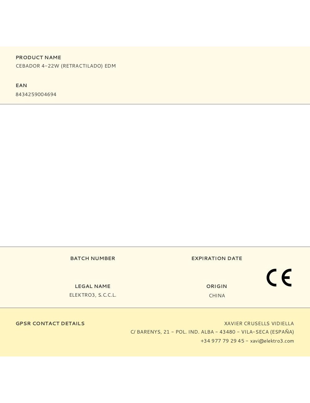 Cebador 4-22w (retractilado) edm