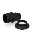 Portalamparas e14 semi-roscado + arandela (retractilado) negro solera
