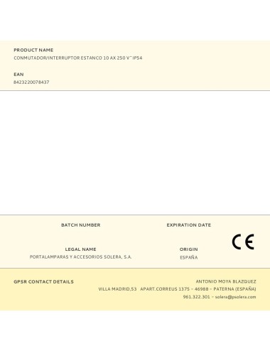 Conmutador/interruptor estanco 10 ax 250 v~ip54