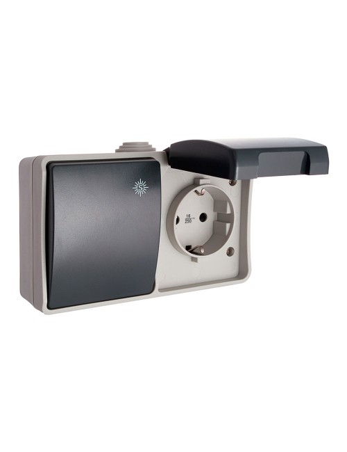 Conmutador + base fija estanca t/tl 16 a 250 v ip44