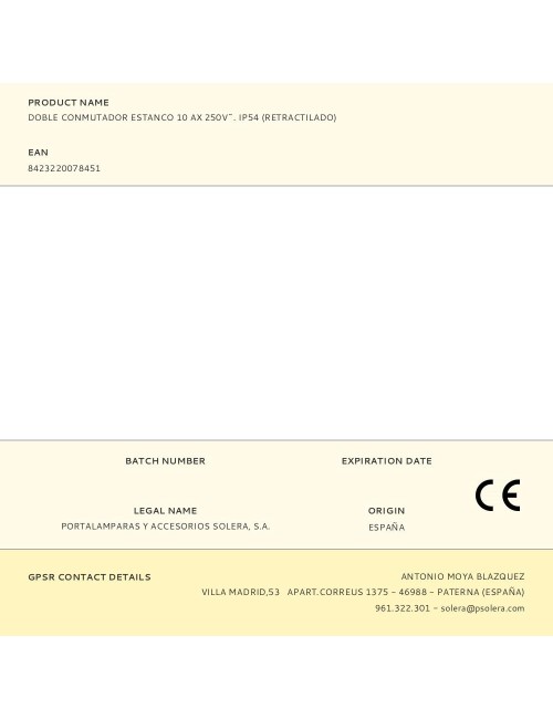 Doble conmutador estanco 10 ax 250v~. ip54