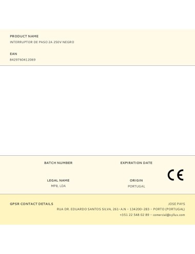 Interruptor de paso 2a 250v negro