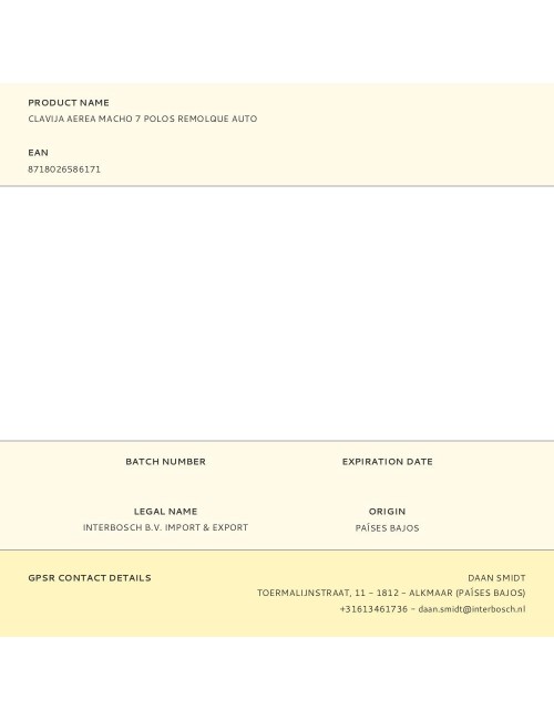 Clavija aerea macho 7 polos remolque auto