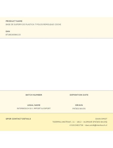 Base de superficie plastica 7 polos remolque coche