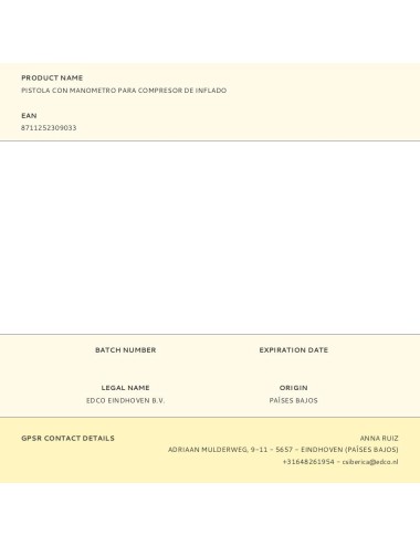 Pistola con manometro para compresor de inflado