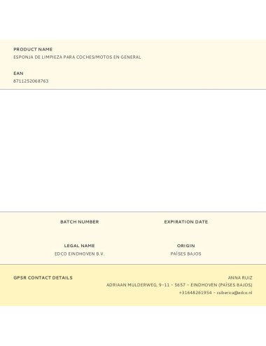 Esponja de limpieza para coches/motos en general