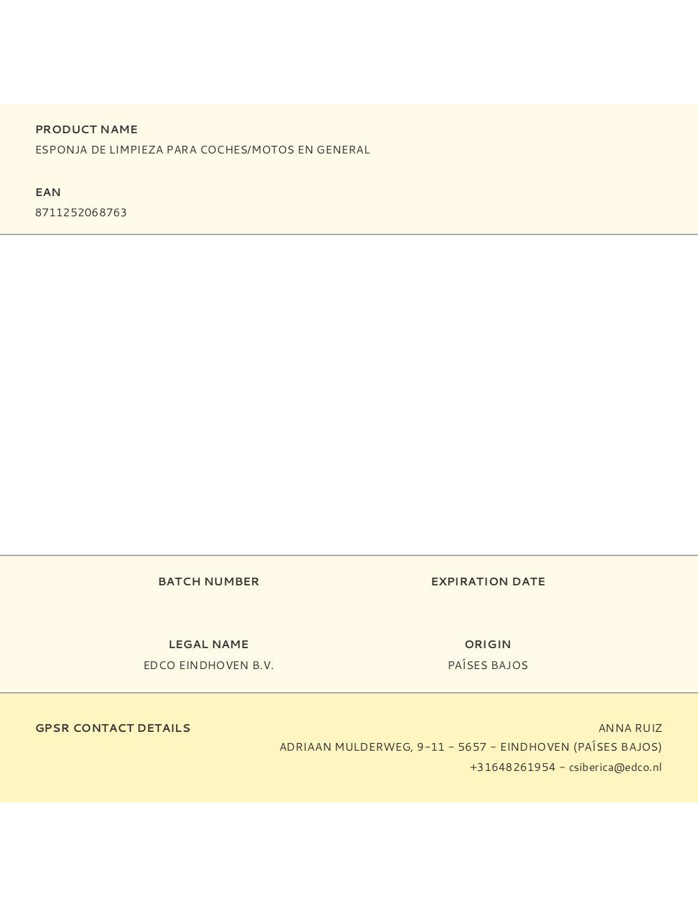 Esponja de limpieza para coches/motos en general