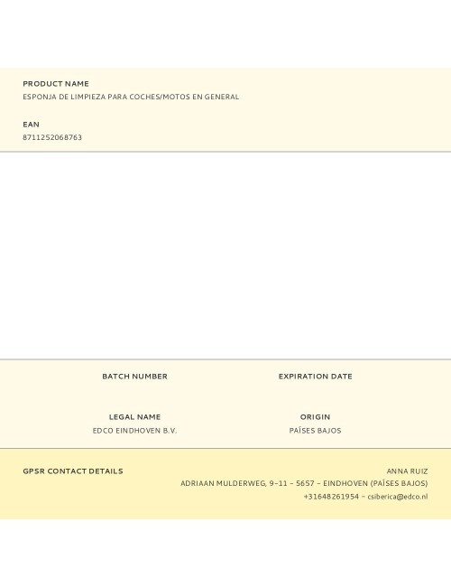 Esponja de limpieza para coches/motos en general