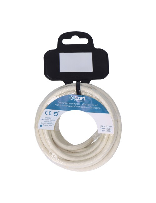 Carrete cable cordón tubular h03vv-f 2 x 0,75 mm algodón, 25 m