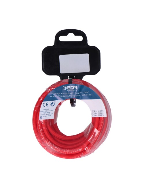 Carrete cable cordón tubular h03vv-f 2 x 0,75 mm rojo, 25 m
