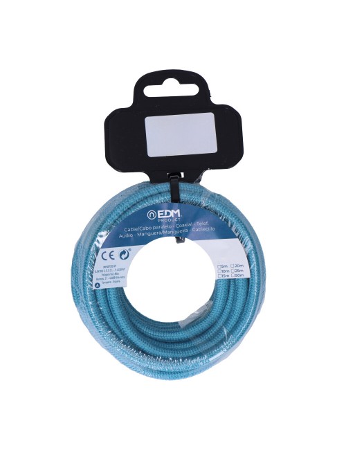 Carrete cable cordón tubular h03vv-f 2 x 0,75 mm azul claro, 25 m