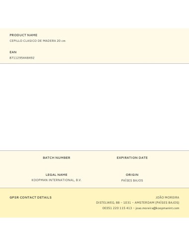 Cepillo clasico de madera 20 cm