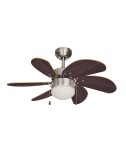 Ventilador de techo modelo aral. color wengue/niquel satinado. potencia: 50w aspas: ø76cm edm