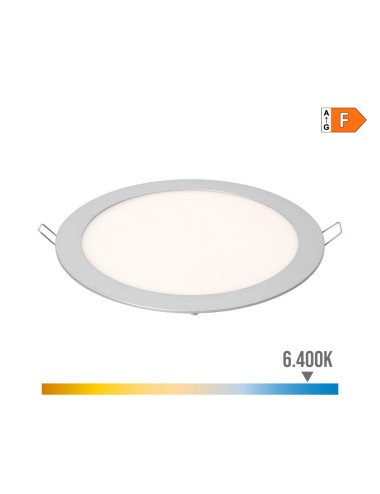 Downlight led empotrable redondo 20 w luz fría 6400 k 1500 lm cromado ø22,5 cm