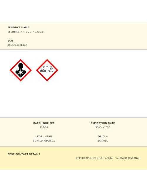 Desinfectante zotal 205 ml