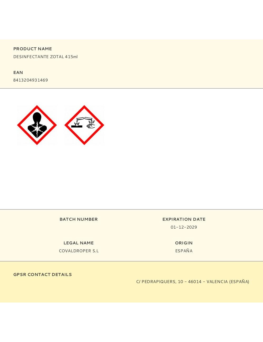 Desinfectante zotal 415ml