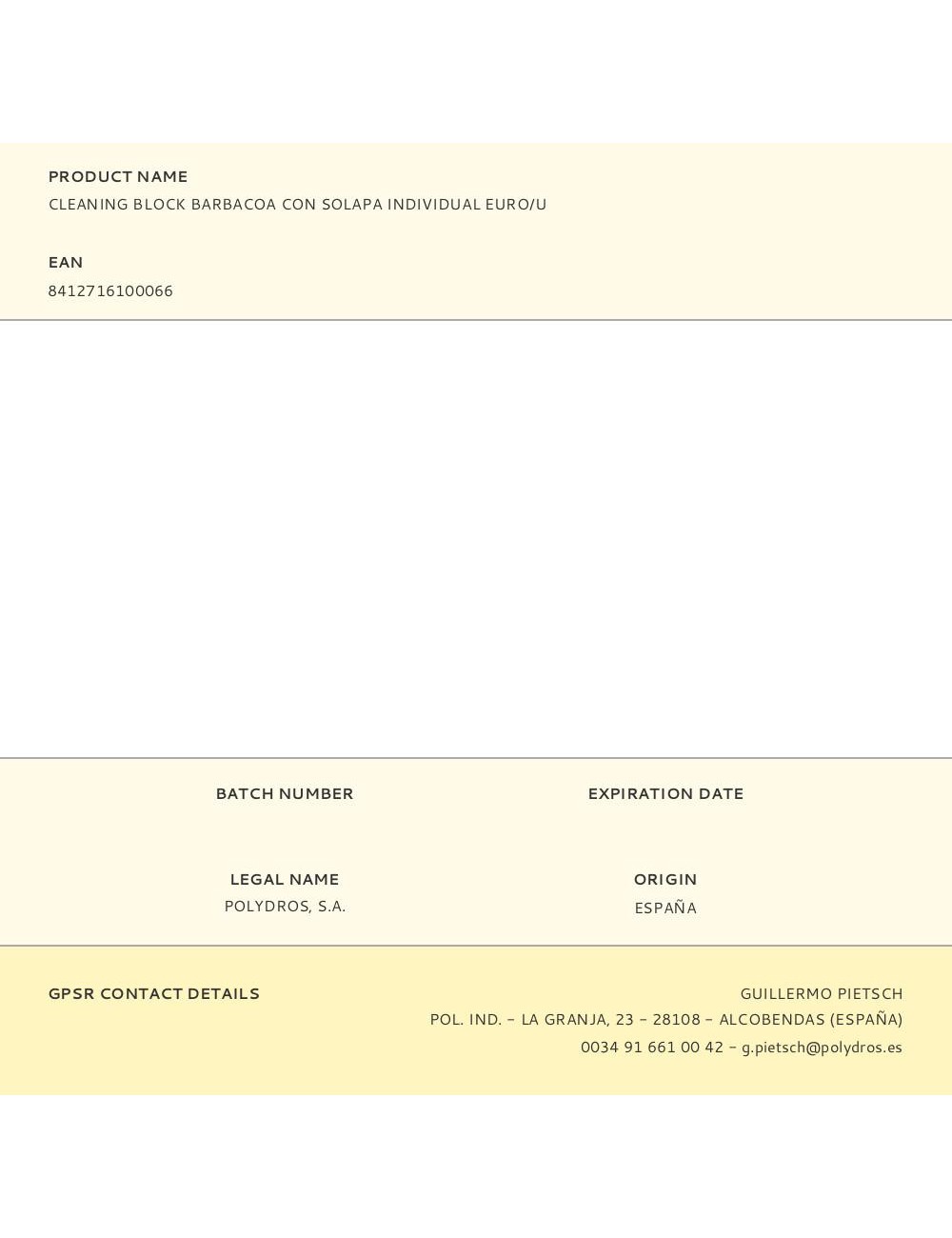 Cleaning block barbacoa con solapa individual euro/u