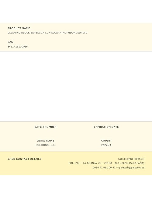 Cleaning block barbacoa con solapa individual euro/u