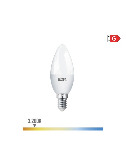 Bombilla vela led e14 5 w 400 lm 3200 k luz calida ø3,5 x 10 cm