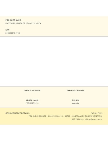 Llave combinada de 13mm e13. mota
