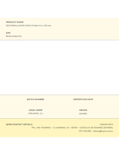 Destornillador punta plana 3.0 x 100 mm