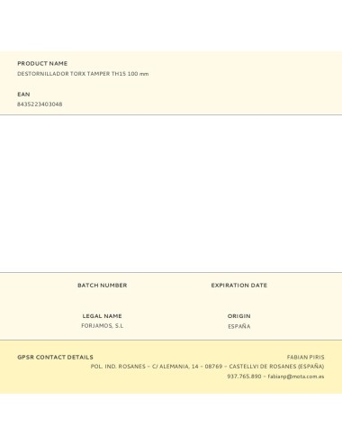 Destornillador torx tamper th15 100 mm