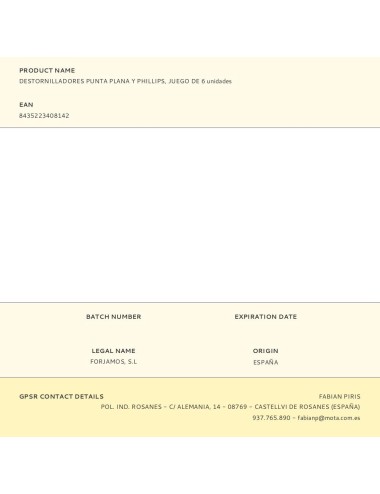 Destornilladores punta plana y phillips, juego de 6 unidades