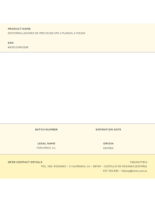 Destornilladores de precisión, 6 piezas 3 ph + 3 planos