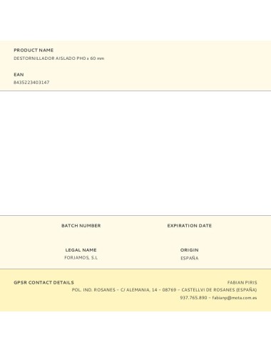 Destornillador aislado ph0 x 60 mm